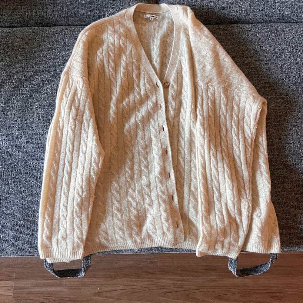 Cream Cable Knit Cardigan